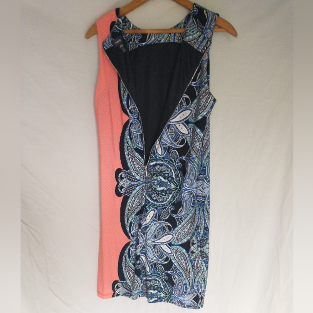 Women's Rafaella Pink and blue paisley sleeveless midi dress - Picture 7 of 9